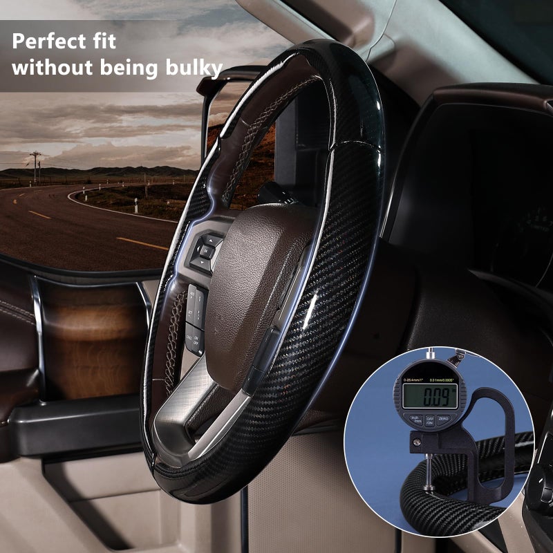 Aotoyou Steering Wheel Cover for Ford F150/ 2015-2020/ F250 2017-2021/ F350 2017-2021/ F450 2017-2021/ F550 2017-2021/ Ford Expedition 2018-2021 Steering Wheel Protector for Ford Steering Wheel Accessories - Image 5